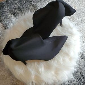 Heeled Black Nylon Boots